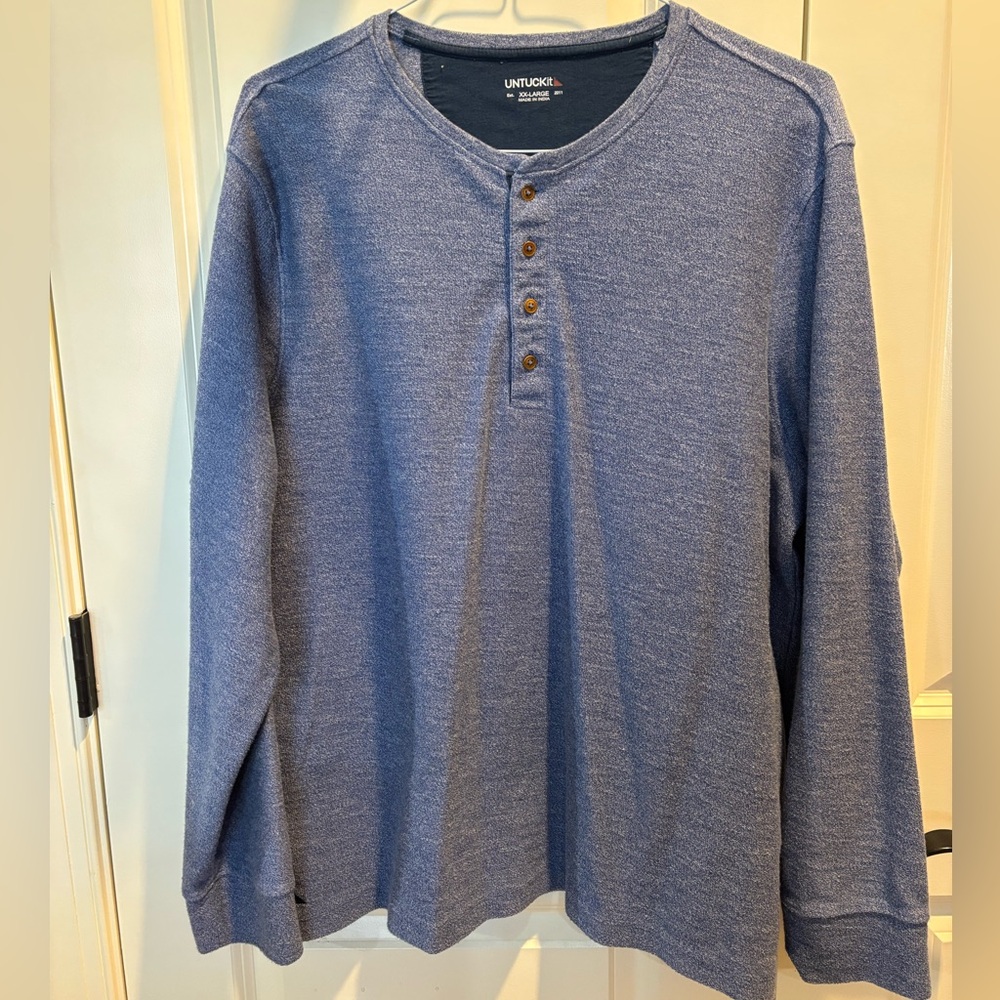 UNTUCKit Men's Blue Henley Shirt XXL